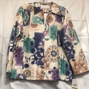 Alfred Dunner 100% silk lined zip pockets Org tag